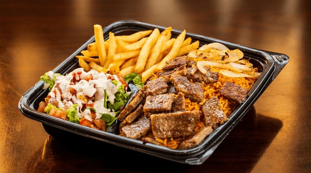 Gyro Lamb Over Rice.