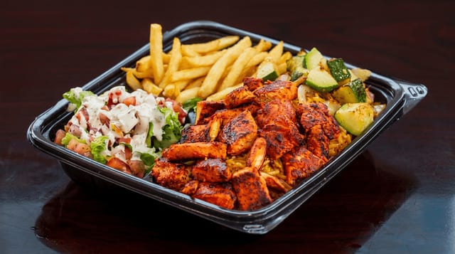 Grilled Chicken Over Rice.