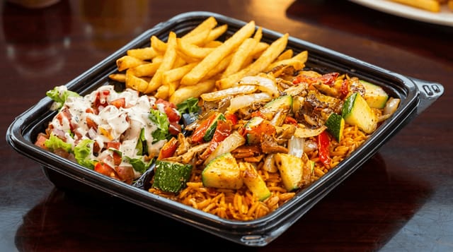 Grilled Veggies Over Rice.