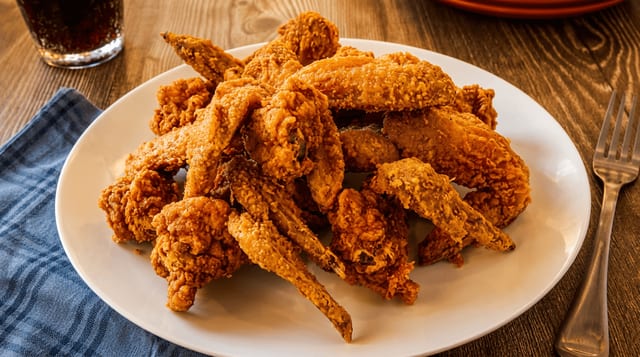 6 Chicken Wings.